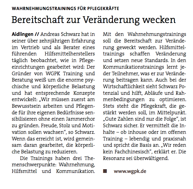 CAREkonkret Redakionsbeitrag vom 30.9.13